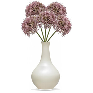 Emerald Allium/Sierui kunstbloem - 4x - losse steel - lila - 62 cm - Natuurlijke uitstraling