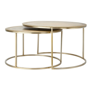 Light & Living Salontafel 'Talca' Set van 2 stuks, 65/75cm, kleur Lichtgoud