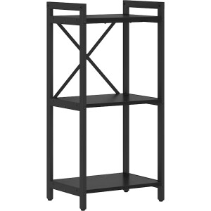 vidaXL - Boekenplank - 40 - x - 30 - x - 85 - cm - Bewerkt - hout - Zwart - Eiken
