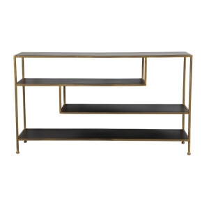 Light & Living Sidetable 'Ylaya' open, mat zwart-goud