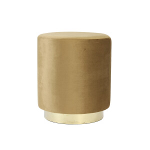 Light & Living Poef 'Nadien', velvet bruin+goud