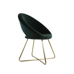 Light & Living Stoel 'Charlie', velvet donker groen+goud