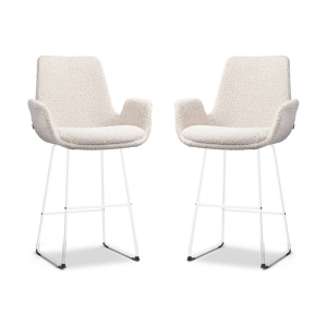 Set van 2 barstoelen Nino-Eef bouclé | Nolon