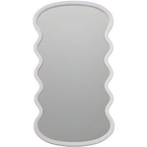 H&S Collection Spiegel / Wandspiegel - wave - wit - 55 x 30 cm - decoratief - golfvorm