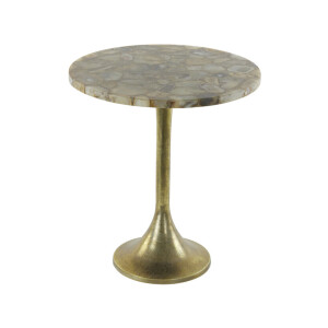 Light & Living Bijzettafel 'Rickerd' Ø48cm, kleur Geel Agaat