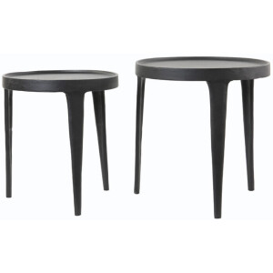 Light & Living Bijzettafel 'Tobias' Set van 2 stuks, zwart