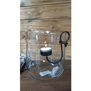 Waxinelicht - Transparant - Metalen glashaak - Landelijk - Large