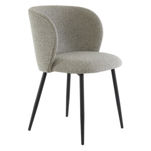 Light & Living Eetkamerstoel 'Elyna' Bouclé, kleur Grijsbruin