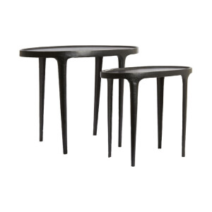 Light & Living Bijzettafel 'Arica' Set van 2 stuks, kleur Mat Zwart