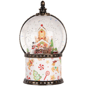 Clayre & Eef Kerstdecoratie met LED-verlichting en muziek Ø 12x21 cm / 3xAA Wit Kunststof