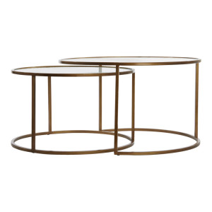 Light & Living Salontafel 'Ferati' Set van 2 stuks, kleur Goud