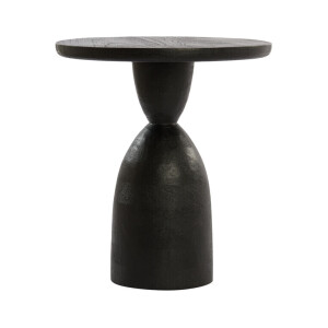 Light & Living Bijzettafel 'Torir' Mangohout, 40cm, kleur Zwart