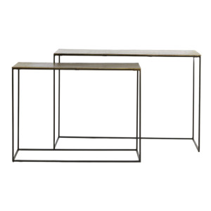 Light & Living Sidetable 'Zayn' Set van 2 stuks, kleur Antiek Brons