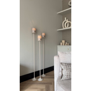 Vloerkandelaren set van 3 stuks beige incl. beige LED Candles-kaarsenhouder-stompkaarskandelaar-kaarsenstandaard-120,110 en 100 cm hoog-Branded By-Moederdag-Cadeau