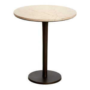 Light & Living Ronde Bijzettafel 'Pazo' Marmer, 48cm, kleur Zand