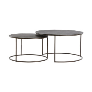 Light & Living Ronde Salontafel 'Talca' Set van 2 stuks, kleur Donkerbruin
