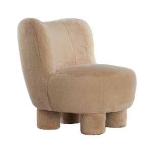 Light & Living Fauteuil 'Kamovu' Teddy, kleur Beige