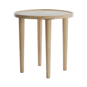 Light & Living Ronde Bijzettafel 'Qiano' Mangohout, 49cm, kleur Naturel