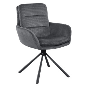 Artistiq Draaibare Eetkamerstoel 'Lashon' Rib, kleur Donkergrijs