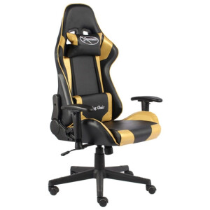 vidaXL - Gamestoel - draaibaar - PVC - goudkleurig