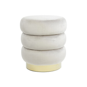 Light & Living Poef 'Kimi' Velvet, kleur Lichtgrijs