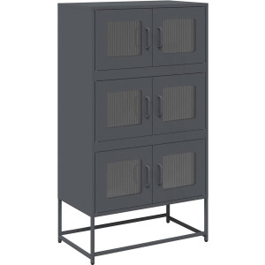 vidaXL - Hoge - kast - 68x39x123 - cm - staal - antracietkleurig