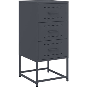 vidaXL - Nachtkastje - 36x39x78 - cm - staal - antracietkleurig