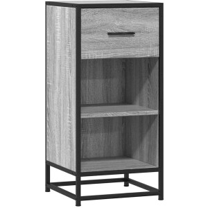 vidaXL Kast - Dressoir - Dressoir 35,5x35x76 cm bewerkt hout en metaal grijs sonoma - Opbergruimte - Grijze Kleur - Houten Design