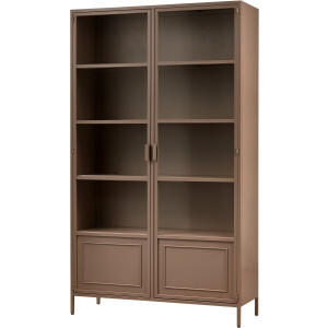 WOOOD Ronja Vitrinekast - Metaal - Military Brown - 189x110x43