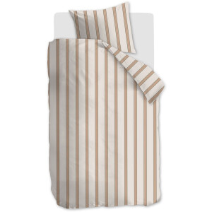 Vtwonen Fun Stripe dekbedovertrek - Eenpersoons - 140 x 220 cm - Naturel
