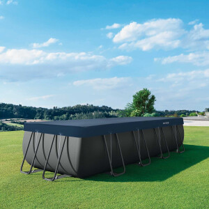 INTEX Zwembadcover 549 x 274 cm Rechthoekig PVC Donkerblauw en grijs