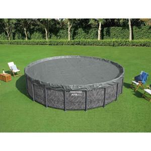 Bestway Zwembadcover Ø4,27 m Rond Polyester Grijs