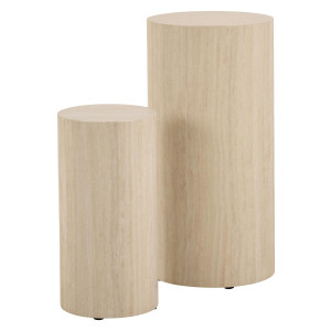 Bendt Zuil 'Flavian' Travertinlook, Set van 2 stuks, kleur Beige