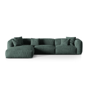 3-zits hoekbank Martina links velvet | Micadoni