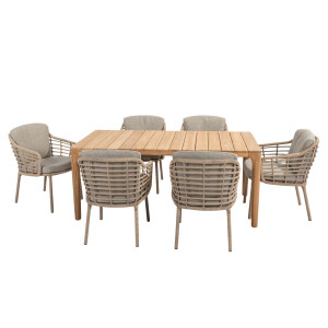 4 Seasons Outdoor Diningset Liam Como 7-delig Teak 180 x 100 cm