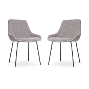 Set van 2 eetkamerstoelen Nora-Isa bouclé | Nolon
