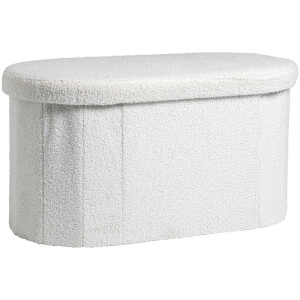 Leen Bakker - Opbergbox Opvouwbaar - Off-white - 38x70x38 Cm - Polyester/MDF - Crème