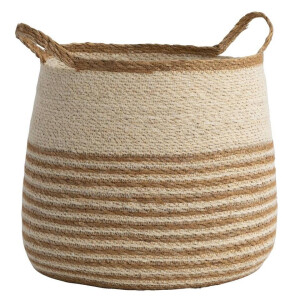 2e Halve Prijs Leen Bakker - Mand Tom - Licht - 30xØ32 Cm - Zeegras - Bruin