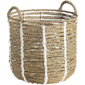2e Halve Prijs Leen Bakker - Mand Indy - Off-white - 36xØ39 Cm - Zeegras - Crème