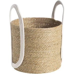2e Halve Prijs Leen Bakker - Mand Lily - Off-white - 29xØ32 Cm - Zeegras - Crème