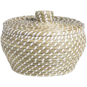 Leen Bakker - Mand Noa - Naturel - 20xØ27xØ22 Cm - Zeegras - Crème