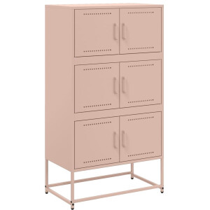 vidaXL Dressoir 68,5x38,5x123,5 cm staal roze