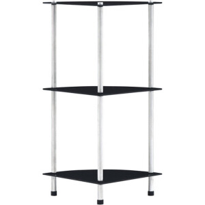 vidaXL - Kastje - 3-laags - 30x30x67 - cm - gehard - glas - zwart