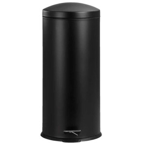 Leen Bakker - Pedaalemmer Pedro 30l - 67,5xØ30,5 Cm - Metaal - Zwart - B67.5 Cm