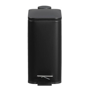 Leen Bakker - Pedaalemmer Slim - 5 Liter - 28,9x14x28,3 Cm - Metaal - Zwart