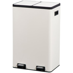 Leen Bakker - Pedaalemmer Duo - 60L - Metaal - Beige - 35.7x46.9x71.5 Cm