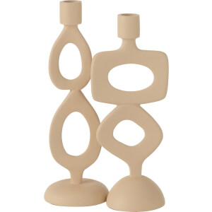 J-Line kaarshouder Ringen - aluminium - beige - 2 stuks