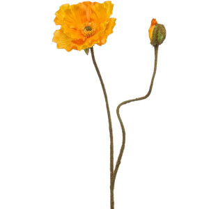 Emerald - Kunstbloem Klaproos 74cm geel - Kunstplant voor binnen