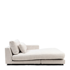 Stephen Chaise Longue Right, rich tweed, antique white