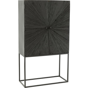 J-Line barkast Shanil - hout/ijzer - zwart